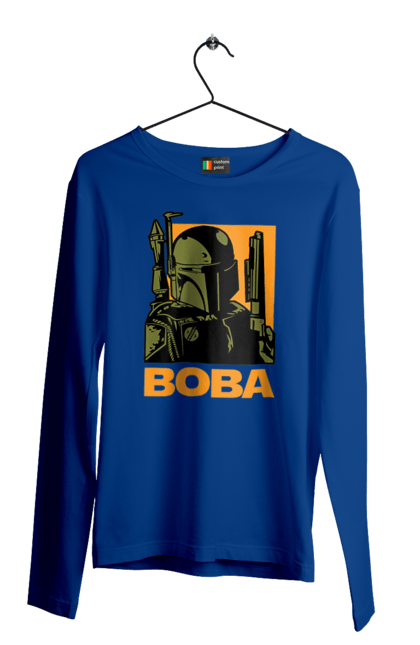 Мужской лонгслив с принтом Боба Фетт. Boba fett, боба фетт, звездные войны, клон, охотник за головами. 2070702