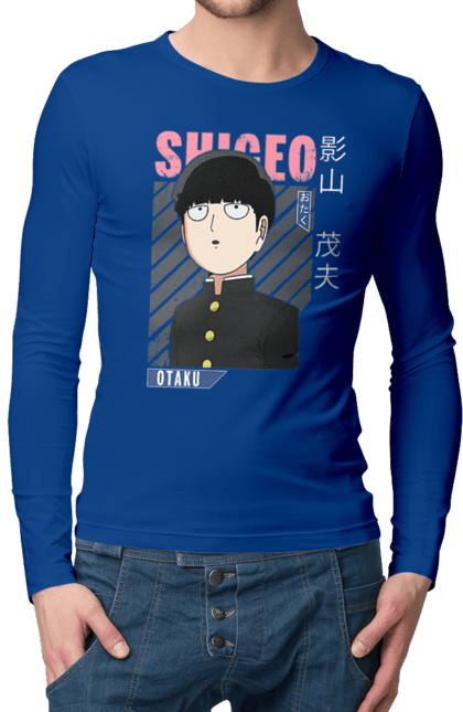 Чоловічій лонгслів з принтом "Mob Psycho 100". Anime, manga, mob psycho 100, shigeo kageyama, аніме, манга, моб, моб-вар ят 100, сігео кагеяма, шіґео каґеяма. 2070702