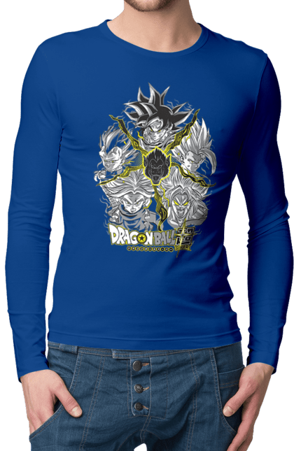 Men's longsleeve with prints Dragon Ball. Anime, dragon ball, goku, manga, tv series, vegeta. 2070702