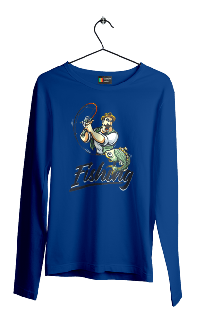 Чоловічий лонгслів з принтом "Рибалка, літо". Відпочинок, літо, рибалка. 2070702