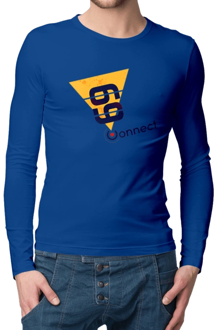 Мужской лонгслив с принтом 69  есть контакт. Контакт, прикол, секс, шутка. 2070702