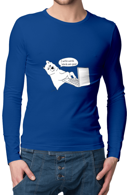 Чоловічий лонгслів з принтом "Собака програміст". Angular, c, css, html, it, javascript, jquery, php, python, react, svelt, vue, айтишник, айті, гумор, код, кодувати, прогер, програміст, програмісти, ти ж, ти ж програміст, тиж програміст. 2070702