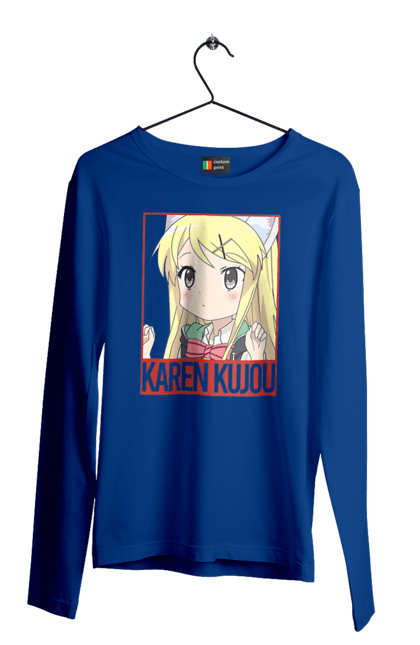 Чоловічій лонгслів з принтом "Золота мозаїка Карен Куджо". Anime, karen kujo, kiniro mosaic, kinmoza, manga, аніме, золота мозаїка, карен, карен куджо, манга. 2070702