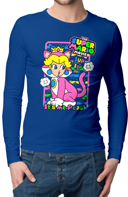 Men's longsleeve with prints The Super Mario Bros. Movie Princess Peach. Character, game, mario, mario bros, movie, nintendo, princess peach, super mario bros. 2070702