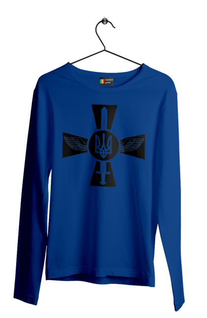 Men`s longsleeve with prints Ukraine coat of arms. Coat of arms, sword, ukraine, wings. 2070702