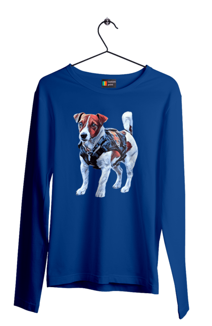 Men`s longsleeve with prints Dog Patron. Cartridge, dog, dog cartridge, ukraine, зсу. 2070702