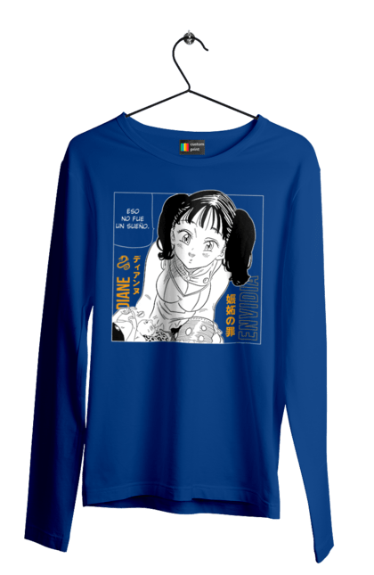 Men's longsleeve with prints Seven Deadly Sins Diane. Adventures, anime, comedy, diana, diane, fantasy, manga, seven deadly sins. 2070702