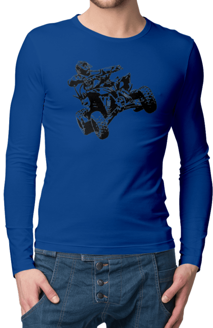 Men`s longsleeve with prints Man On Atv Black. Atv, extreme, race. 2070702