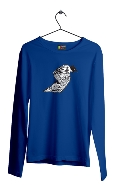 Чоловічий лонгслів з принтом "Двигун мотоцикла". Байк, бензобак, двигун мотоцикла, харлей девідсон, циліндри, чопер. 2070702