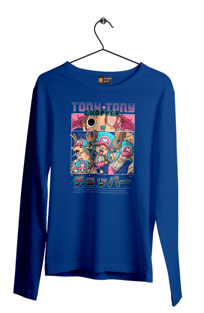 Men's longsleeve with prints One Piece Tony Tony Chopper. Adventures, anime, fantasy, light novel, manga, one piece, tony tony chopper, tv series. 2070702