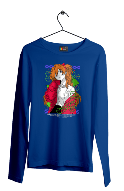 Men's longsleeve with prints Evangelion Asuka. Anime, asuka, asuka langley sorry, eva 02, evangelion, eve, kaoru, manga, ray, shinji. 2070702