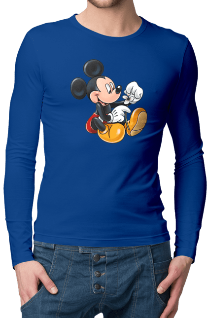 Чоловічій лонгслів з принтом "Міккі Маус". Mickey mouse, дісней, міккі, міккі маус, мультфільм. 2070702