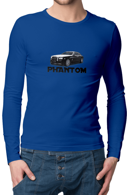 Men`s longsleeve with prints Rolls royce. Auto, car, luxury class, phantom, rolls royce, sedan. 2070702