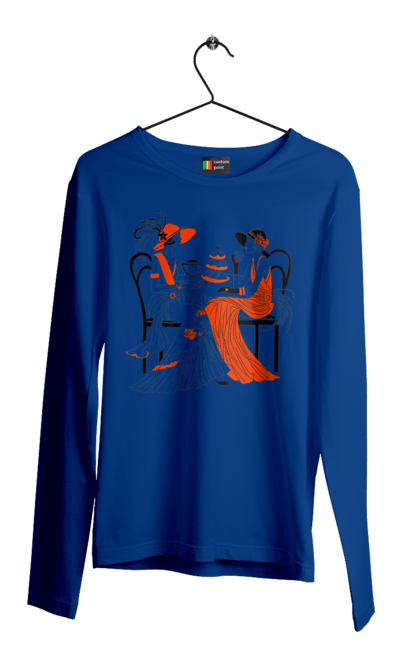 Чоловічий лонгслів з принтом "Дами В Червоному". Дами, посиденьки, чаювання. 2070702