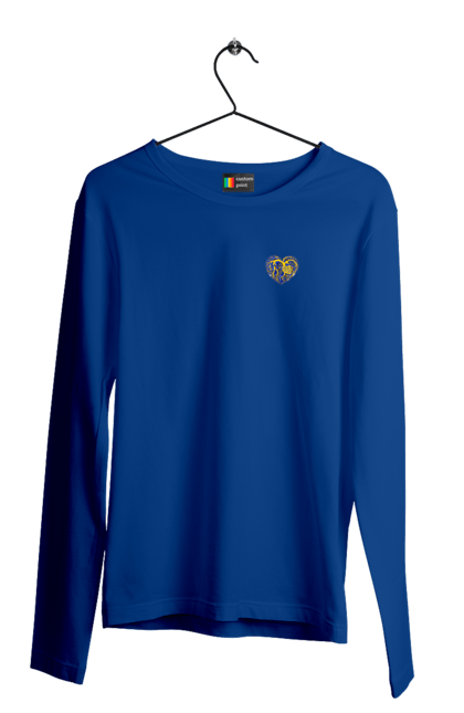 Men`s longsleeve with prints Hearts of the unbreakable. Dark blue, heart, symbolics, ukraine, unbreakable. 2070702