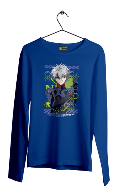 Чоловічій лонгслів з принтом "Євангеліон Каору". Kaworu, kaworu nagisa, neon genesis evangelion, nerv, аніме, єва, євангеліон, каору, каору наґіса, манга. 2070702