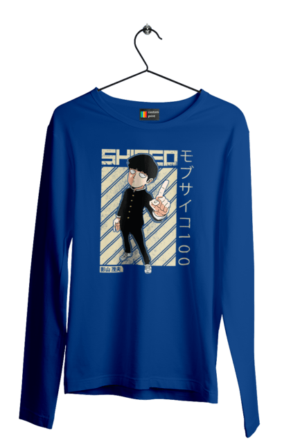 Мужской лонгслив с принтом Моб Психо 100. Anime, manga, mob psycho 100, shigeo kageyama, аниме, манга, моб, моб психо 100, сигэо кагэяма. 2070702