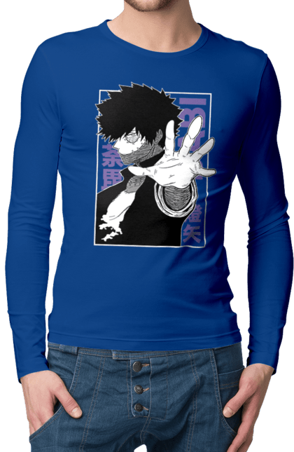 Чоловічій лонгслів з принтом "Моя академія героїв Дабі". Dabi, my hero academia, todoroki, toya todoroki, академія юей, аніме, дабі, моя академія героїв, тодорокі, тойя тодорокі. 2070702