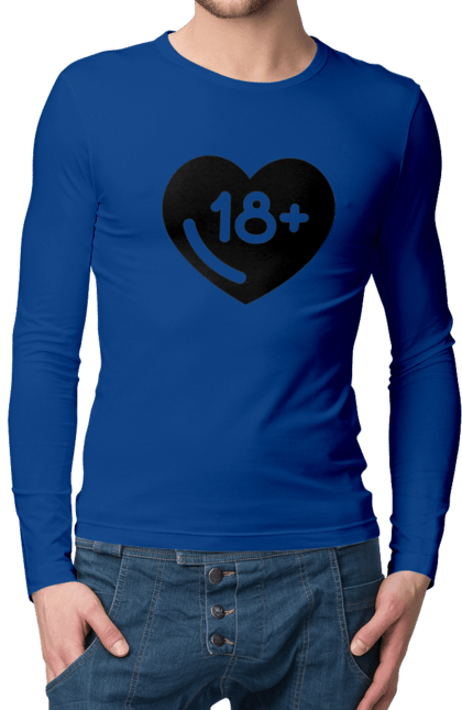 Men`s longsleeve with prints 18+. 18+, black, heart, prohibition, sex. 2070702