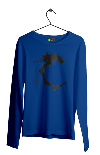 Men`s longsleeve with prints Moon girl. Cosmic, girl, moon, space, stars. 2070702