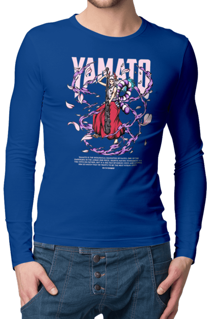 Men's longsleeve with prints One Piece Yamato. Anime, manga, one piece, pirates, straw hat pirates, yamato. 2070702