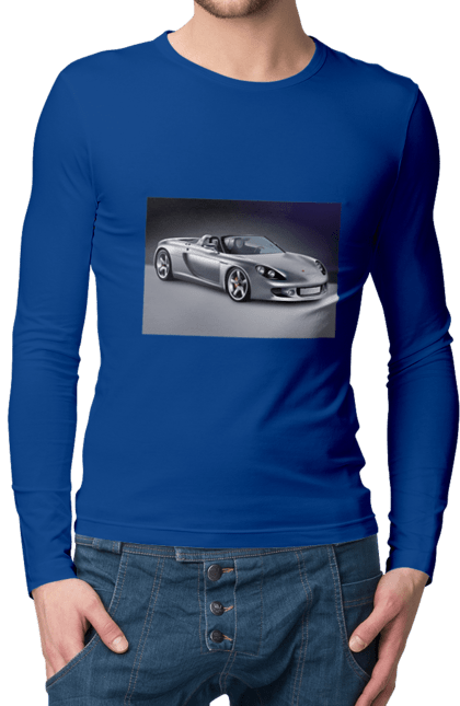 Мужской лонгслив с принтом Авто.2. Auto, color image, compartment, photo, sports car. 2070702