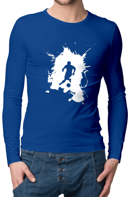 Men`s longsleeve with prints Football in the heart. Ball, championship, football, goal, sport, team, tournament, ukraine, victory. 2070702