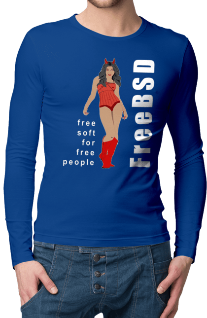 Чоловічий лонгслів з принтом "Freebsd Для Вільних". Bsd, freebsd, unix, адміністратор, айті, айтішник, безкоштовна, безкоштовно, бестія, білий, вільна, демон, демонесса, дівчина, для дорослих, доступність, еротика, еротична, жінка, незалежність, операційна система, ос, програміст, програмне забезпечення, свобода, сисадмін, система, системний адміністратор, софт, текст, червоний. 2070702