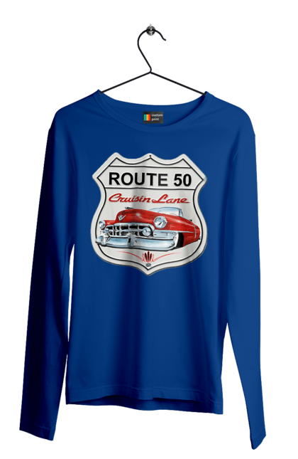Мужской лонгслив с принтом Route 50. Байк, байкер, байкер клуб, брат, братела, брутал, горячий асфальт, горячий конь, горячий стержень, дорога 50, дорога 66, дорога 80, дороги америки, дороги украины, жажда скорости, клуб байкеров, мотоцикл, мотоциклист, настоящий мужик, скорость, чувак. 2070702