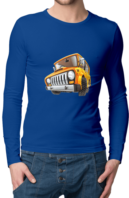 Men`s longsleeve with prints Truck. Auto, car, car image, children`s drawing, truck. 2070702