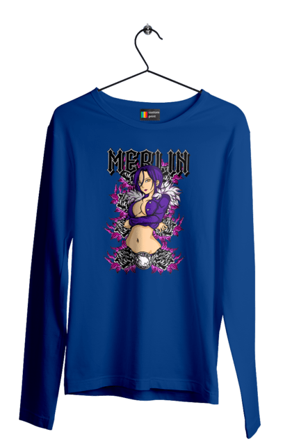 Men's longsleeve with prints Seven Deadly Sins Merlin. Adventures, anime, comedy, fantasy, manga, merlin, seven deadly sins. 2070702