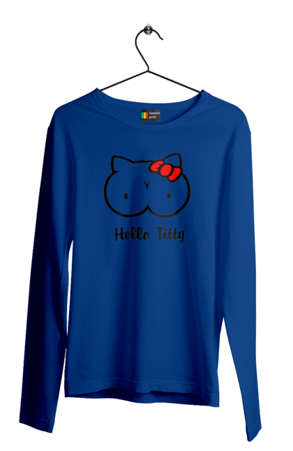 Men`s longsleeve with prints Hello kitty. Beauty, hello, hello kitty, kitty, matured. 2070702