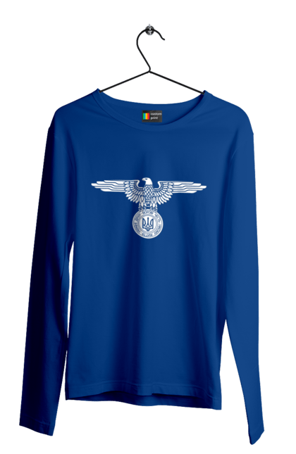 Чоловічий лонгслів з принтом "Тризуб і Орел". Герб, герб україни, орел, патріотичне, україна, українська символіка, українське. 2070702