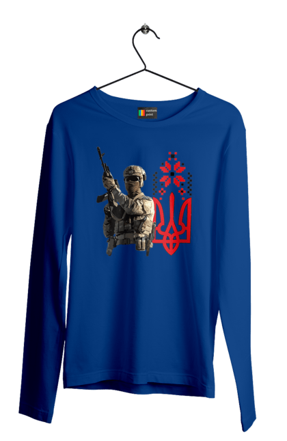 Чоловічий лонгслів з принтом "Гвардія наступу". F 16, himars, leopard, patriot, гвардія наступу, контрнаступ, літо 2023, літо контрнаступ, перемога. 2070702