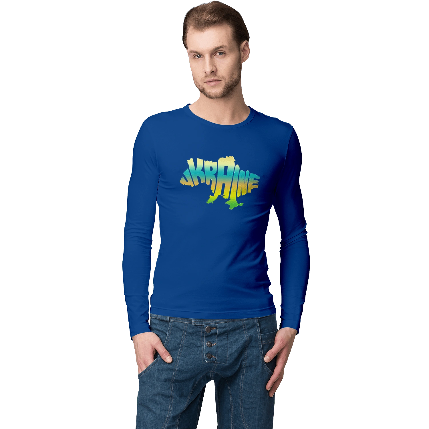 Ukraine silhouette colored