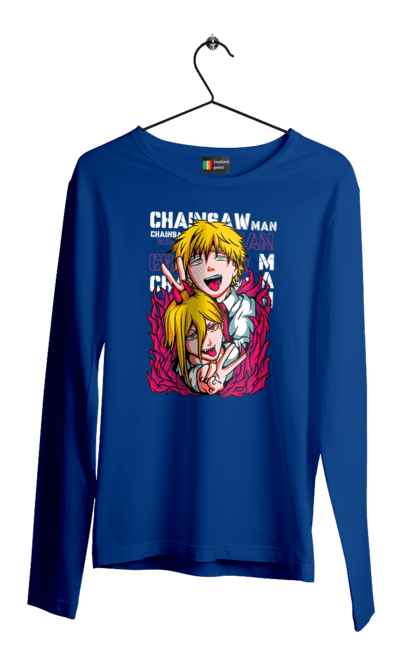 Men's longsleeve with prints Chainsaw Man Power and Denji. Anime, chainsaw man, demon, denji, manga, power, shonen. 2070702