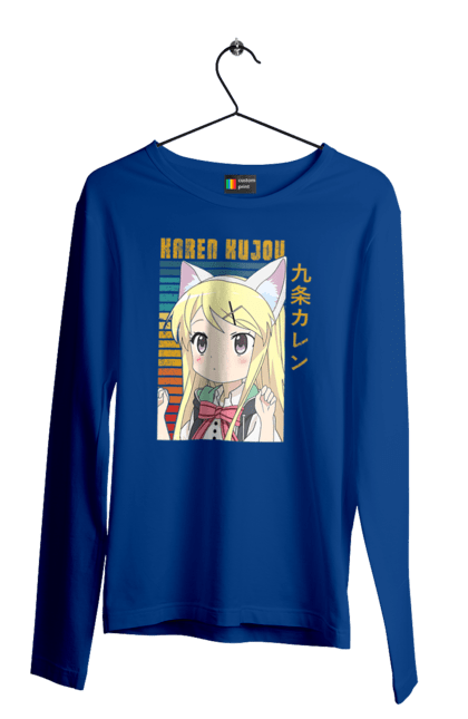 Men's longsleeve with prints Kiniro Mosaic Karen Kujo. Anime, gold mosaic, karen, karen kujo, kiniro mosaic, kinmoza, manga. 2070702