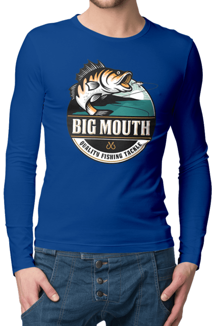 Чоловічий лонгслів з принтом "Рибалка". Вилика рибалка, рибалка, хоббі. 2070702