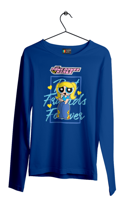 Men's longsleeve with prints Powerpuff Girls Bubbles. Animated series, bubbles, cartoon network, cool girls, powerpuff girls. 2070702