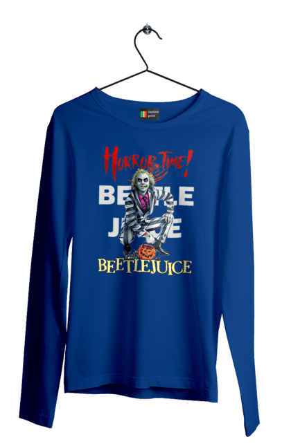 Чоловічій лонгслів з принтом "Бітлджюс". Beetlejuice, ghost, tim burton, warner bros, бітлджюс, жах, комедія, привид, тім бертон, фільм. 2070702