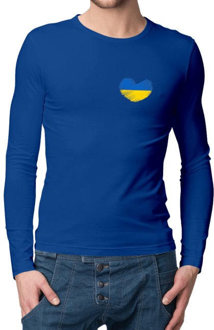 Men`s longsleeve with prints Ukraine in the heart. Arrestovich, by, chernobaevka, ghost of kiev, glory to ukraine, go fuck yourself, green, heroes, horde, orcs, peace, ptn pnh, putin huilo, russian warship, ssu, ukraine, war. 2070702