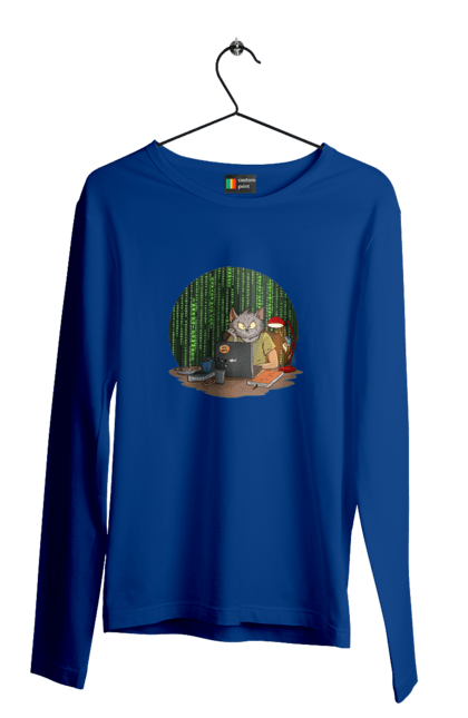 Чоловічий лонгслів з принтом "Кіт програміст". Angular, c, css, html, it, javascript, jquery, php, python, react, svelt, vue, айтишник, айті, гумор, код, кодувати, прогер, програміст, програмісти, ти ж, ти ж програміст, тиж програміст. 2070702