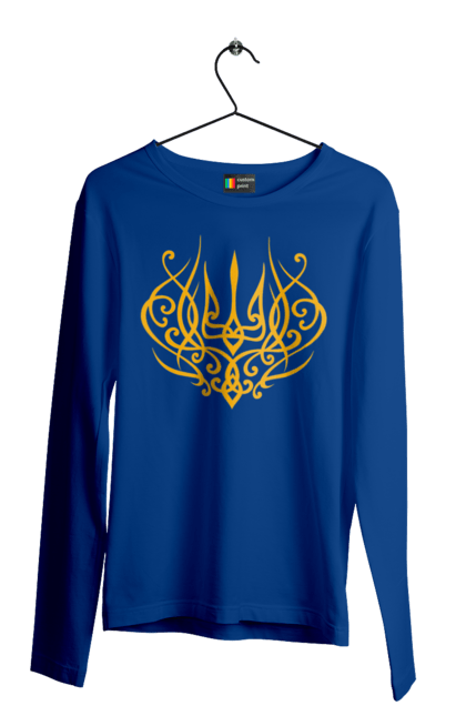 Men`s longsleeve with prints Emblem of Ukraine. Герб, герб україни, доброго вечора, зсу, патріотична, прапор. 2070702