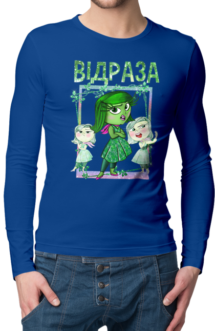 Men's longsleeve with prints Inside Out Disgust. Cartoon, disgust, emotions, inside out, pixar. 2070702