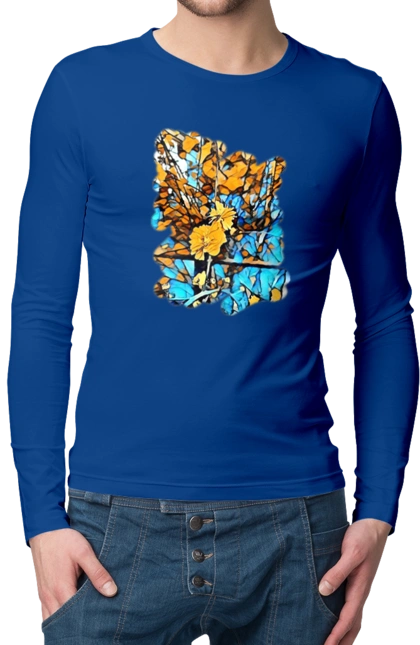 Жовті квіти на синьому фоні