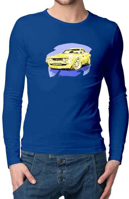Чоловічий лонгслів з принтом "Український спорткар". Додж челенджер, машина, машини арт, потужність, спортивне авто, спорткар, українське авто, швидкість. 2070702