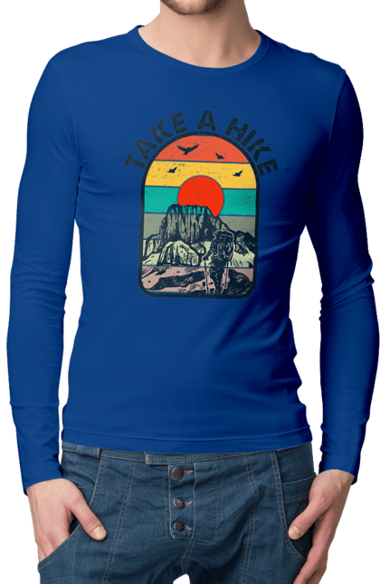 Men`s longsleeve with prints Take A Walk Climber, Mountains. Climber, hike, take a walk. 2070702