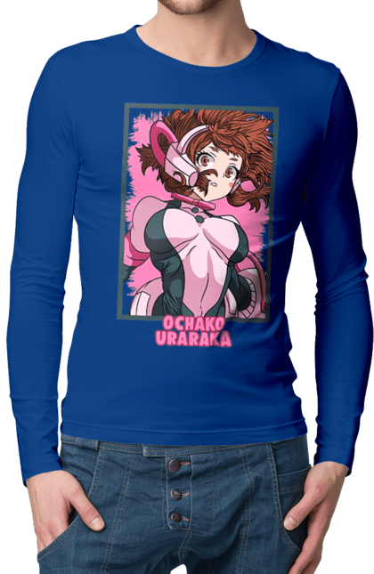 Чоловічій лонгслів з принтом "Моя академія героїв Урарака". My hero academia, ochako, uraraka, uraraka ochako, академія юей, аніме, манга, моя геройська академія, очако урарака, урарака. 2070702