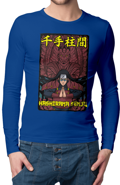 Men's longsleeve with prints Naruto Hashirama. Anime, character, hashirama, hashirama senju, hokage, manga, naruto, ninja, tv series. 2070702