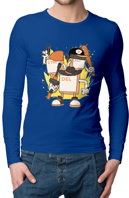 Чоловічий лонгслів з принтом "Ctrl alt del Програмерський екшен". 404, andoid, aws, backend, c++, cloud, css, data, dev, devops, frontend, geek, git, github, go, golang, google, hacker, html, ios, java, javascript, jquery, js, linux, nodejs, php, python, react, science, script, web, геймер, гік, дата, клавіши, код, компьютер, лінукс, мова, облако, пайтон, пингфин, программист, програмування, талисман, хакер. 2070702